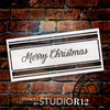 Merry Christmas with Stripes Stencil by StudioR12 - Select Size - USA Made - Craft DIY Christmas Home Decor | Paint Holiday Word Art Sign | Reusable Mylar Template