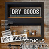 Horizontal Dry Goods Stencil by StudioR12 - Select Size - USA Made - Farmhouse Pantry Word Art | Craft DIY Rustic Kitchen Decor | Paint Wood Sign