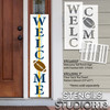 Vertical Welcome Tall Porch Sign Stencil w/ Football by StudioR12 - 4 ft - USA Made - Craft DIY Fall Patio Decor | Paint Autumn Wood Porch Leaners