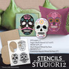 Day of The Dead Sugar Skull Layered Stencil by StudioR12 - Select Size - USA Made - Dia de Muertos | Craft DIY Bohemian Bedroom Decor | Paint Wood Sign