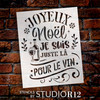 Joyeux Noel - Just Here for The Wine Stencil by StudioR12 - Select Size - USA Made - Craft DIY French Living Room Decor | Paint Christmas Wood Sign