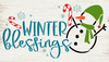 Winter Blessings Snowman Stencil with Candy Canes & Snowflakes by StudioR12 - Select Size - USA Made - Craft DIY Seasonal Home Decor | Paint Wood Sign