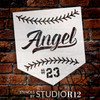 Personalized Baseball Home Plate Stencil by StudioR12 - Select Size - USA Made - Craft DIY Custom Sports Home Decor | Paint Wood Sign for Athletes | Reusable Mylar Template