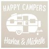Personalized Happy Campers Stencil by StudioR12 - Select Size - USA Made - Craft DIY Camping Outdoors Home Decor | Paint Custom Family Wood Sign | Reusable Mylar Template