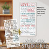 Personalized Love Never Fails Stencil by StudioR12 - Select Size - USA Made - Craft DIY Bible Verse Home Decor | Paint Custom Wood Sign for Living Room | Reusable Mylar Template