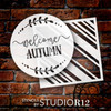 Welcome Autumn with Fall Plaid Stencil Set by StudioR12 - Select Size - USA Made - Craft & Paint Seasonal Home Decor | DIY Fall Door Hanger Porch Sign