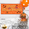 Happy Halloween Word Art with Polka Dots Stencil Set by StudioR12 - Select Size - USA Made - DIY Spooky Home Decor | Craft & Paint Fall Wood Signs