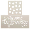 Happy Halloween Word Art with Polka Dots Stencil Set by StudioR12 - Select Size - USA Made - DIY Spooky Home Decor | Craft & Paint Fall Wood Signs