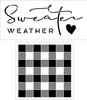 Sweater Weather with Buffalo Plaid Stencil Set by StudioR12 - Select Size - USA Made - DIY Fall Home Decor | Autumn Farmhouse Wood Signs | CMBN654