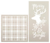 Merry & Bright Stencil Set with Reindeer & Black Watch Plaid by StudioR12 - Select Size - USA Made - DIY Farmhouse Christmas Decor | CMBN656