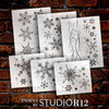 Snowflake Stencil Set by StudioR12 - 6 Piece Set - USA Made - DIY Christmas Decorations | Reusable Mixed Media Template for Holiday Crafting | STCL166