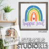 Hippie Soul with Rainbow Stencil by StudioR12 | Craft DIY Boho Home Decor | Paint Wood Sign | Reusable Mylar Template | STCL6060_2 | 12"x12"