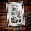 When Life Gives You Limes Stencil by StudioR12 - Select Size - USA Made - DIY Citrus Kitchen Decor for Spring & Summer - Make Cherry Limeade - STCL7110