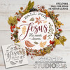 Fall for Jesus He Never Leaves Stencil by StudioR12 - Select Size - USA Made - DIY Christian Seasonal Home Decor - Craft & Paint Round Door Hangers - STCL7081