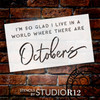 A World Where There are Octobers Stencil by StudioR12 - Select Size - USA Made - DIY Rustic Farmhouse Fall Wall Decor for Kitchen & Living Room - STCL7084