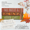 Fall Breeze & Autumn Leaves Stencils for Mini Book Stacks by StudioR12 - Select Size - USA Made - DIY Skinny Stacked Wood Blocks for Tiered Tray - STCL7096