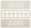 Sweater Weather Stencils with Buffalo Plaid by StudioR12 - Select Size - USA Made - DIY Fall Mini Book Stack for Tiered Tray - Paint Stacked Wood Blocks - STCL7100