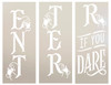 Enter If You Dare Tall Porch Sign Stencil by StudioR12 - Select Size - USA Made - DIY Spider Vertical Leaner Signs for Halloween - Paint Outdoor Fall Decor - STCL7090
