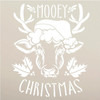 Mooey Christmas Stencil with Santa Hat & Antlers by StudioR12 - Select Size - USA Made - DIY Farmhouse Cow Head Decor - Paint Rustic Holiday Wood Signs STCL7113