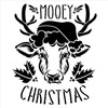 Mooey Christmas Stencil with Santa Hat & Antlers by StudioR12 - Select Size - USA Made - DIY Farmhouse Cow Head Decor - Paint Rustic Holiday Wood Signs STCL7113