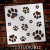 Paw Print Stencil by StudioR12 - Select Size - USA Made - Cat & Dog Paw Print Reusable Stencils for Crafts & Painting | DIY Pet Wall Decor | STCL6976
