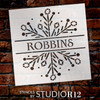 Split Snowflake Personalized Stencil by StudioR12 - Select Size - USA Made - DIY Custom Family Name Christmas Home Decor - Craft & Paint Winter Holiday Wood Signs - PRST7114