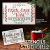 Candy Cane Lane Stencil by StudioR12 - Select Size - USA Made - DIY Retro Striped Christmas Kitchen & Home Decor - Craft & Paint Old Fashioned Wood Signs - STCL7150