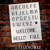 Fall Alphabet Stencil by StudioR12 - USA Made - Select Size - Reusable Uppercase Handwritten Letter Template -DIY Home Decor, Crafts, Painting - Welcome, Hello Fall - STCL7190