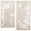 Floral Tall Porch Sign Embellishment Stencil with Butterflies by StudioR12 - Select Size - USA Made - Reusable Vertical Leaner Template for DIY Outdoor Front Door Decor - STCL6227