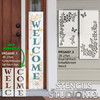 Floral Tall Porch Sign Embellishment Stencil with Butterflies by StudioR12 - Select Size - USA Made - Reusable Vertical Leaner Template for DIY Outdoor Front Door Decor - STCL6227