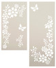 Floral Tall Porch Sign Embellishment Stencil with Butterflies by StudioR12 - Select Size - USA Made - Reusable Vertical Leaner Template for DIY Outdoor Front Door Decor - STCL6227