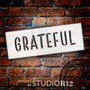 Grateful Word Art Stencil by StudioR12 - USA Made - DIY Fall & Thanksgiving Home Decor - Reusable Simple Handwritten Template for Crafting & Painting - STCL7193
