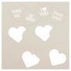 Candy Hearts Surface & Stencil Set - Unfinished Blank Valentine Wood Cutout - Ready to Paint DIY Conversation Heart Embellishment - CMBN722