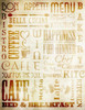 Chef Words Collage Paper - Antique Caramel - 8" x 10 1/2"