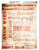 Winter Words Collage Paper - Antique Red - 8" x 10 1/2"