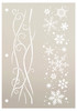 Snowflake Border Stencil by StudioR12 | Swirly Winter Art Effects  | Painting, Chalk, Mixed Media | Use for Wall Art, DIY Home Decor - STCL160 | 7.625" x 10"