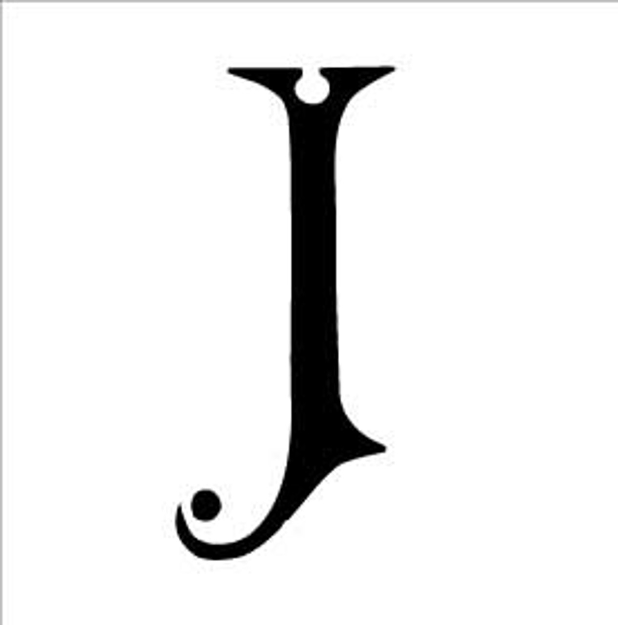 Monogram Letter Stencil - Simple - J - 2 3/4 x 2 1/2