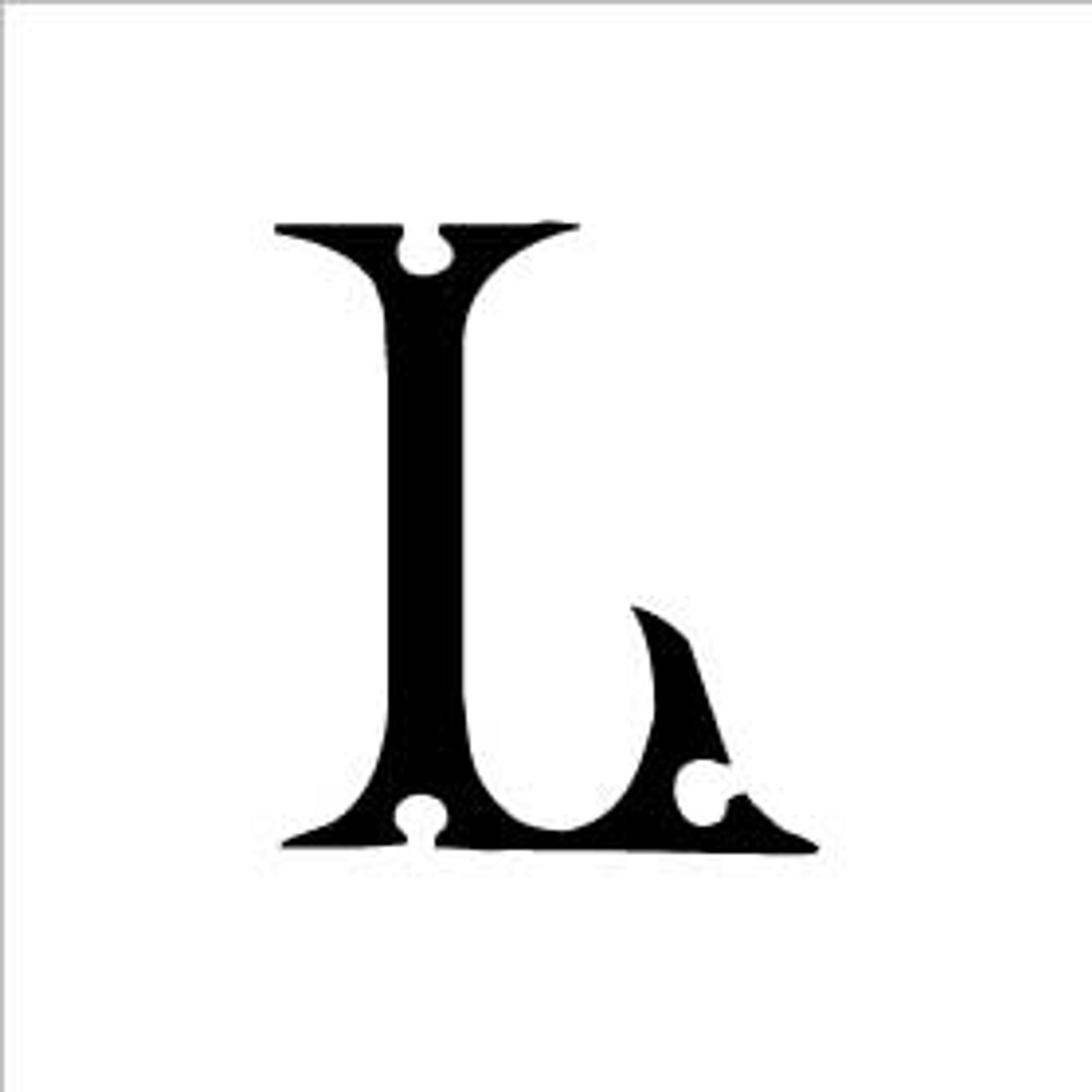 Monogram Letter Stencil - Simple - L - 2 3/4 x 2 1/2