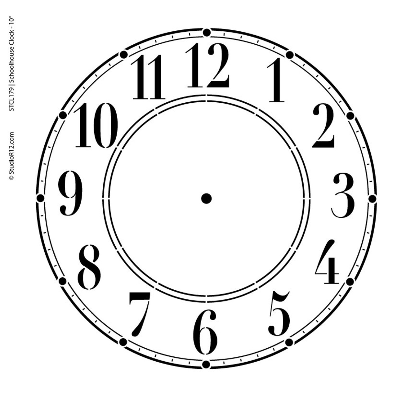Schoolhouse Clock Stencil - 11 inch Clock