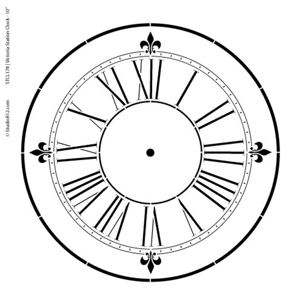 Victoria Station Clock Stencil - 11 inch Clock