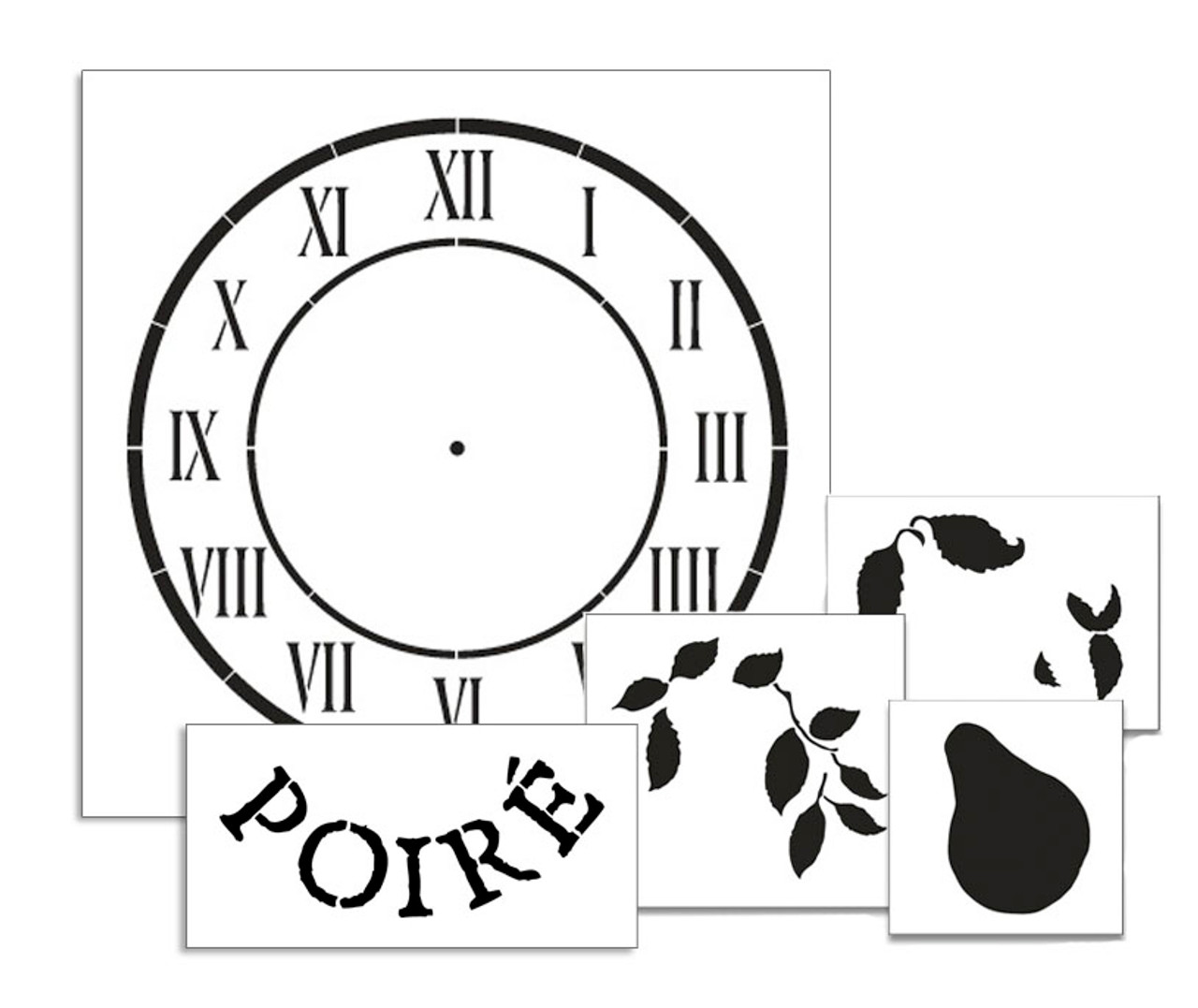 Pear Clock Stencil Set - 6"