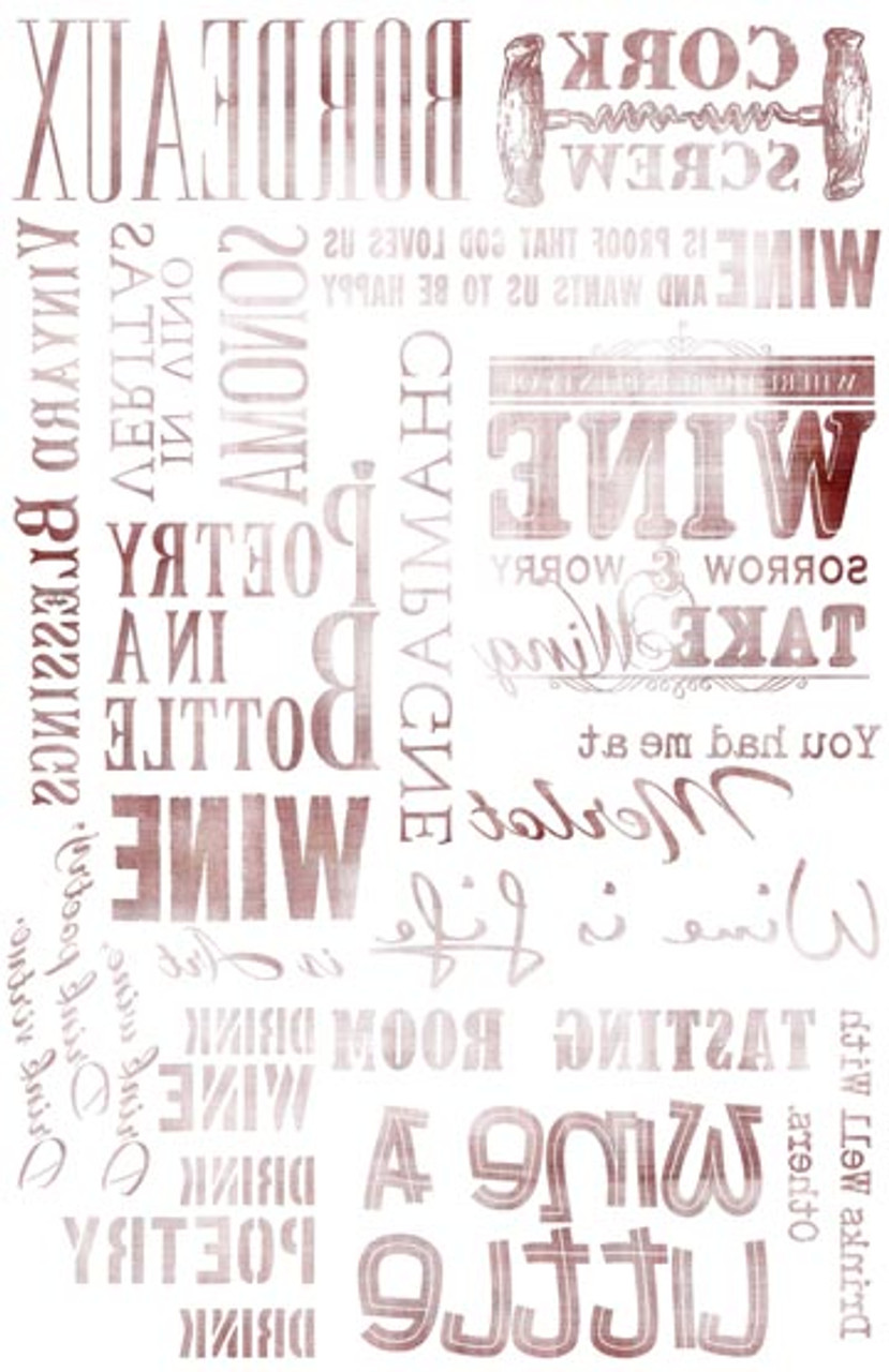 Wine Words Transfer Paper - Parchment Red 10x16