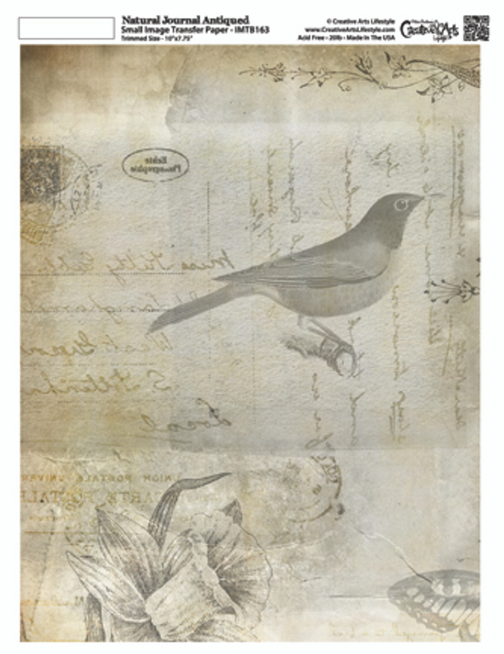 Natural Journal-Antiqued 8x10 -Image Transfer