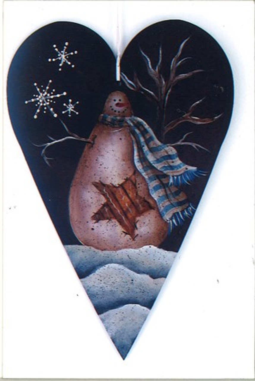 Primitive Snowman Heart - E-Packet - Donna Scully