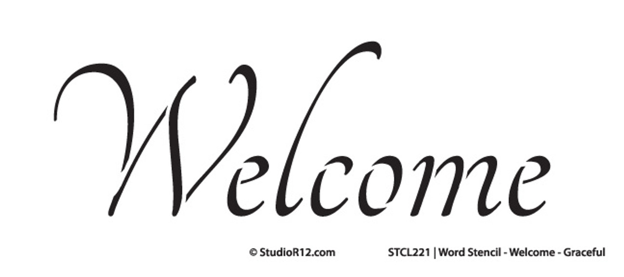 Welcome Stencil - Graceful 12"x5" - STCL221_3