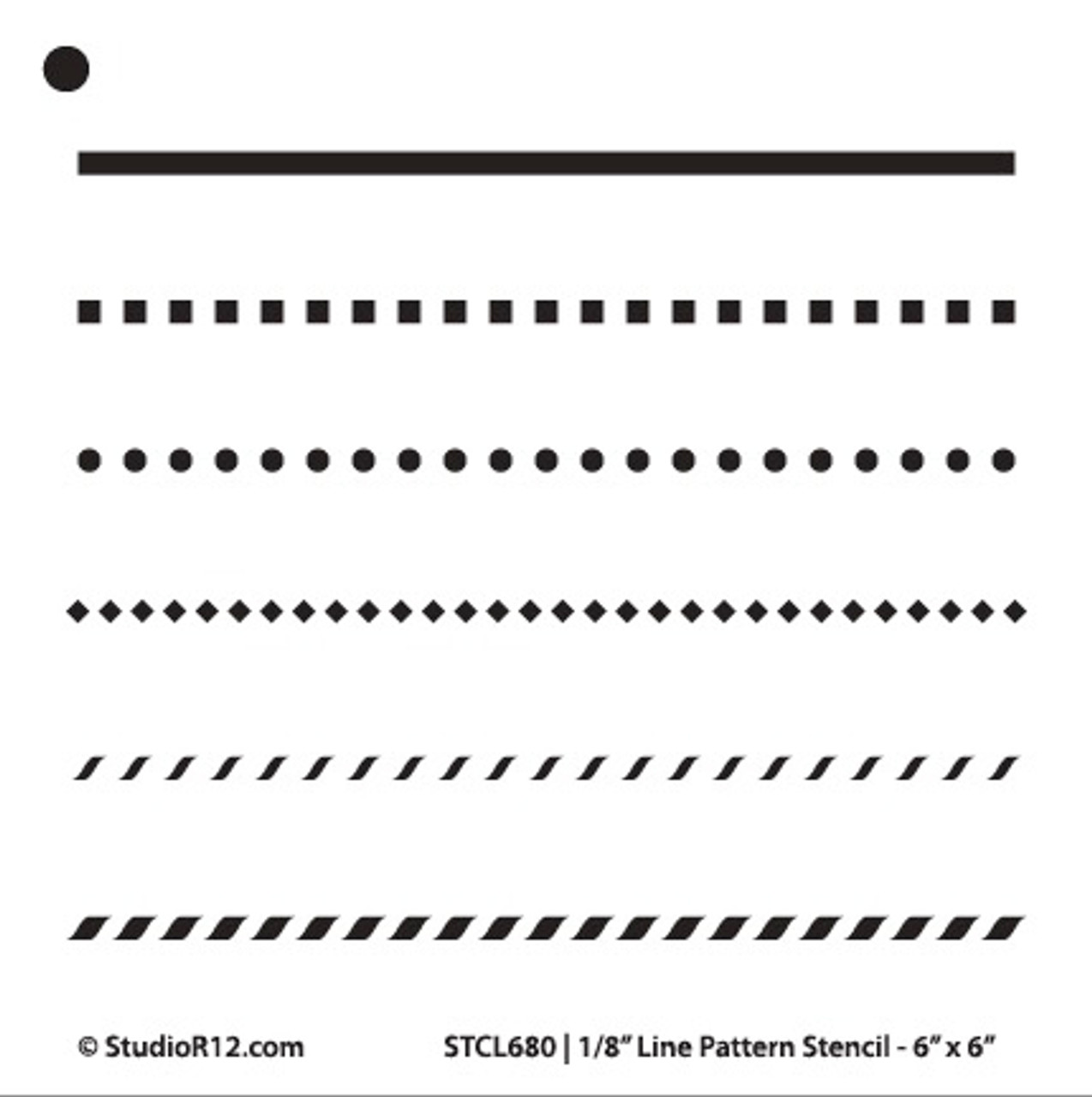 1/8" Line Pattern Stencil - 6" x 6" - STCL680_1 - by StudioR12