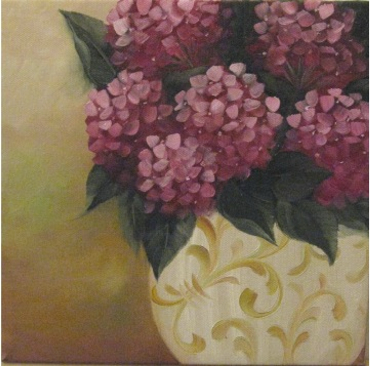 Scroll Vase With Hydrangeas in Oil - E-Packet - Sandy McTier
