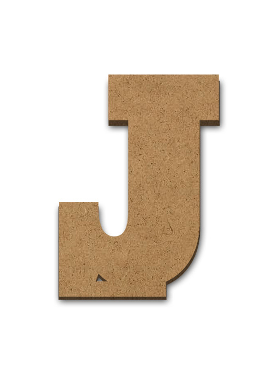 Standing Wood Letter Surface - J - 2 5/8" x 3 5/8"