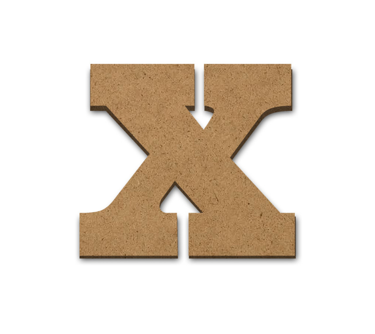 Wood Letter Surface - X - 3 7/8" x 3 3/8"