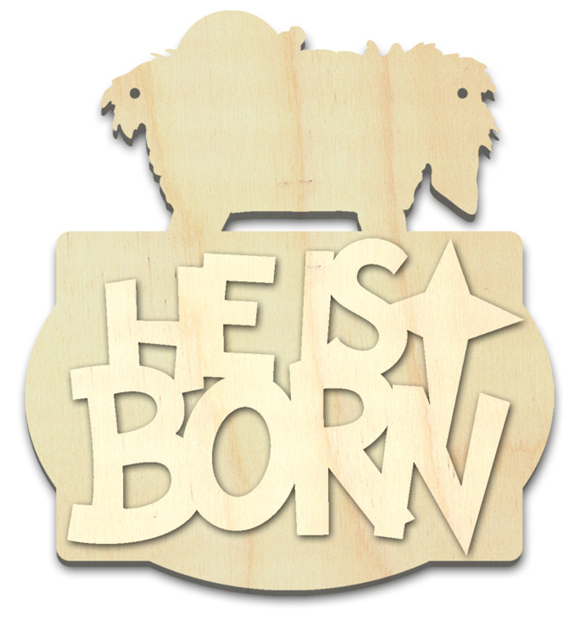 He is Born Multipart Word Surface - Plaque - 9 1/8" x 10"